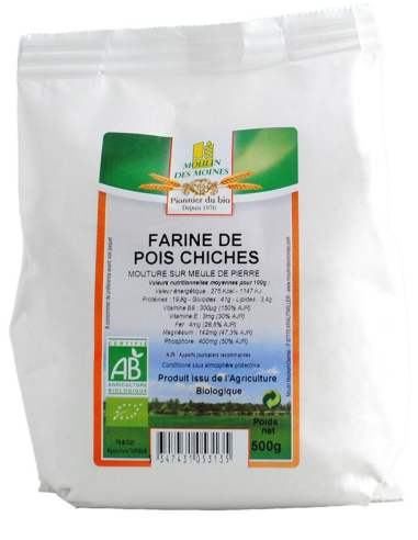 Farine de Pois Chiche Bio - Origine France, 22% de protéines