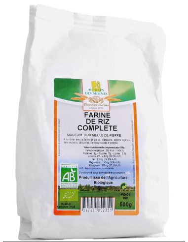 FARINE DE RIZ COMPLÈTE 500 G Moulin...